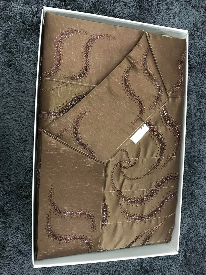 Glitter Satin Chocolate Brown Bedspread